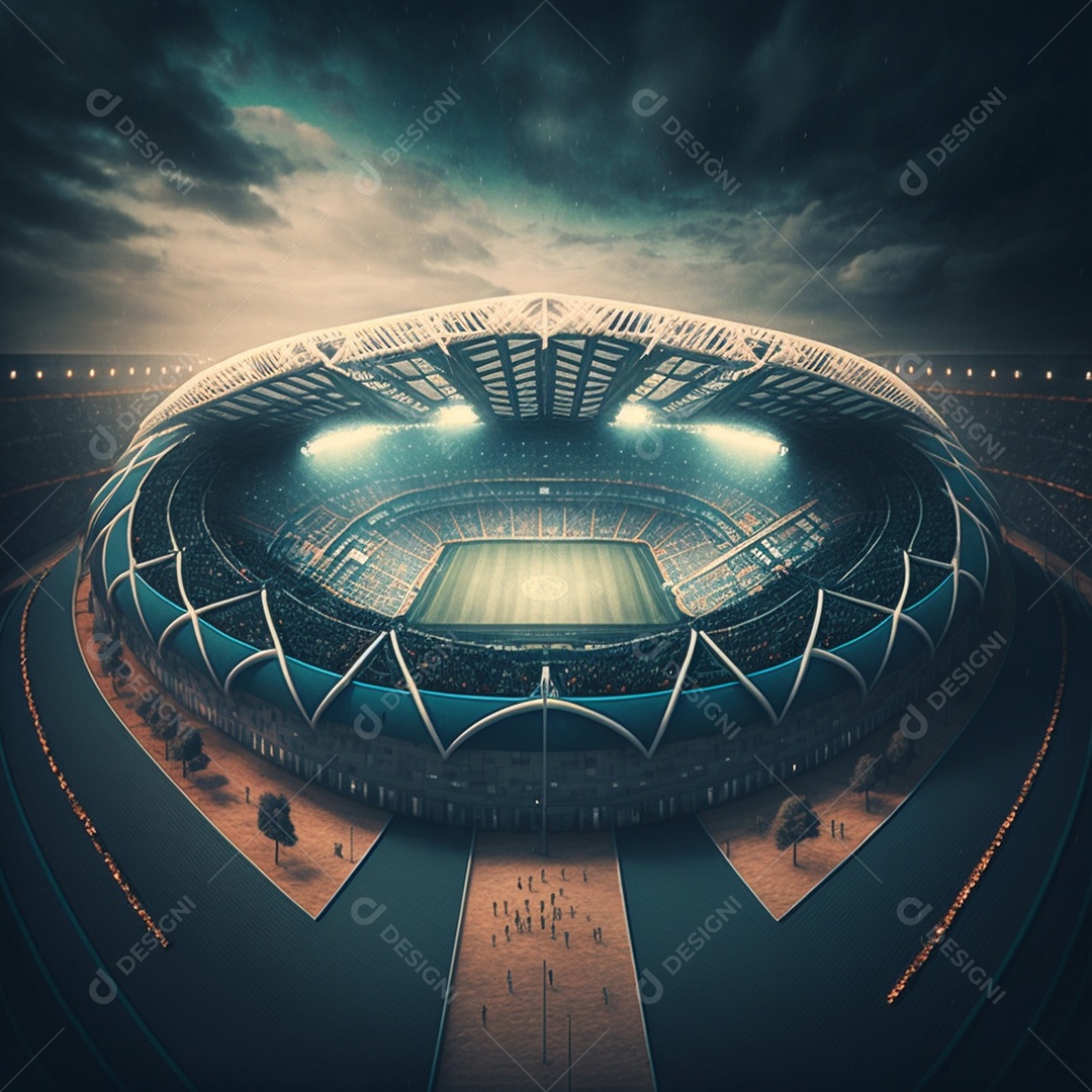 Vista aérea de campo de futebol