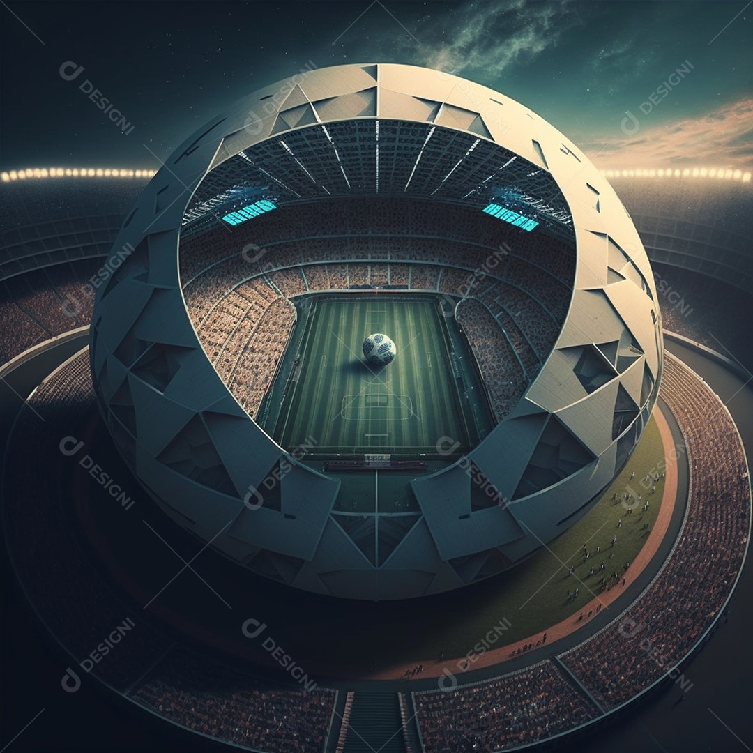 Vista aérea de campo de futebol