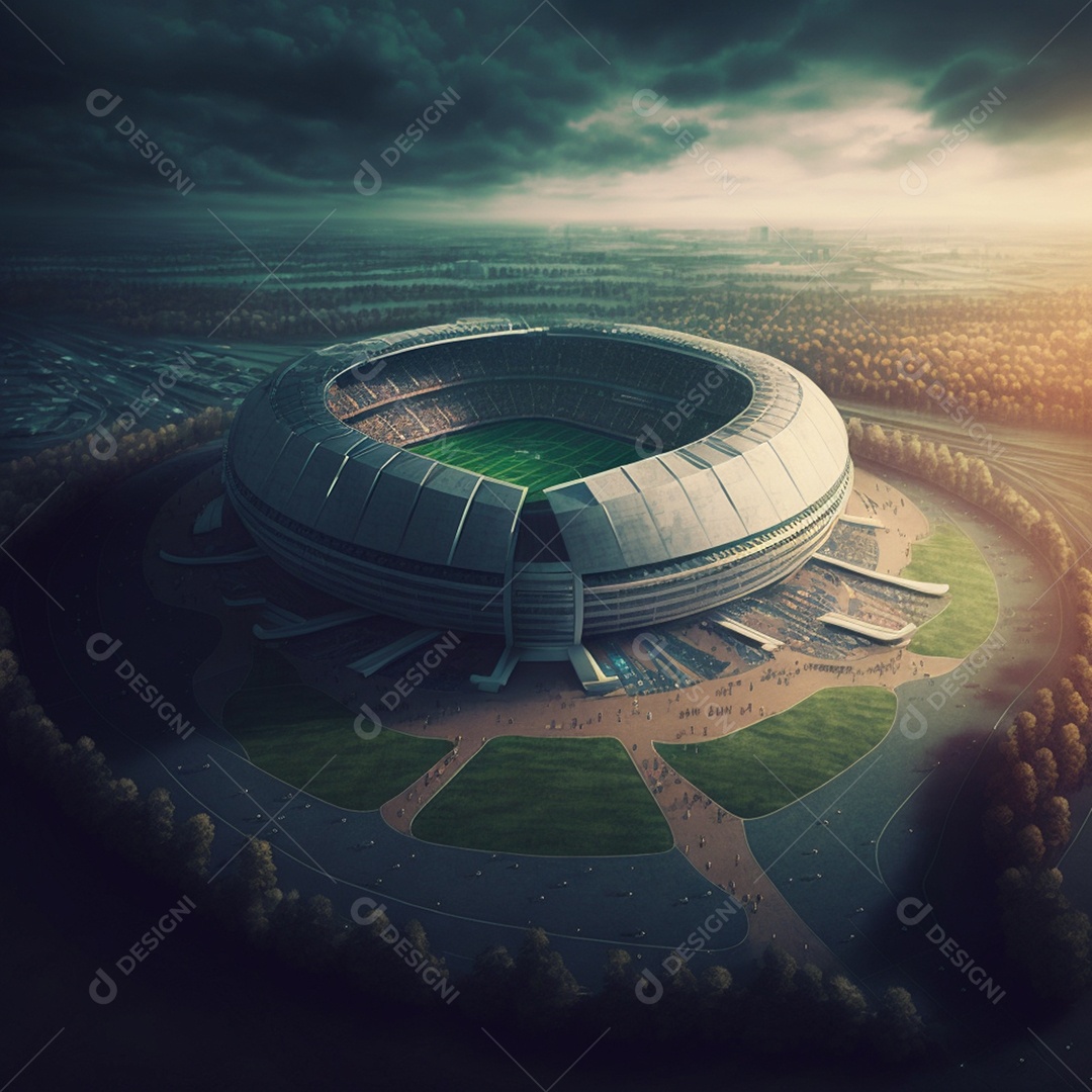 Vista aérea de campo futebol