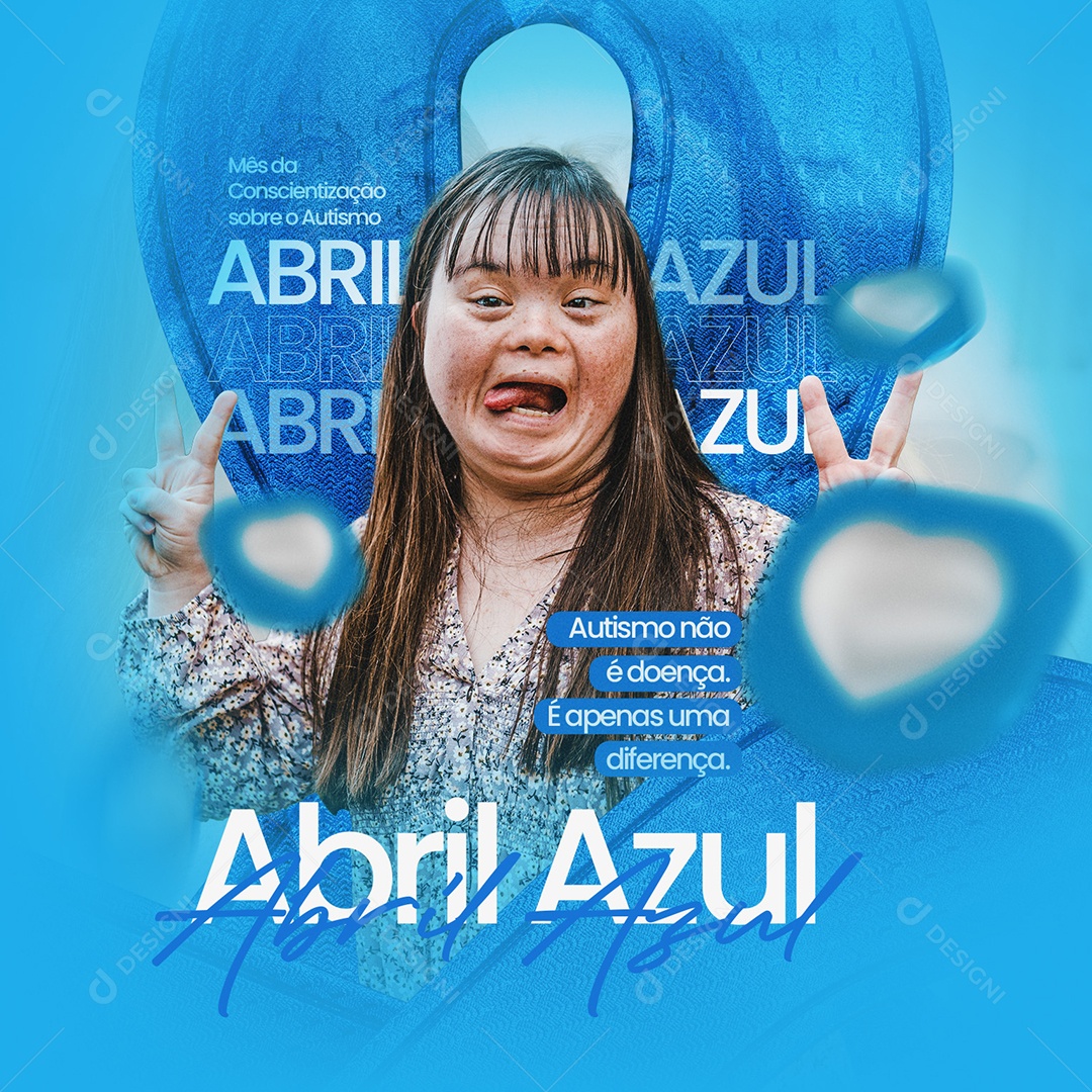 Mês De Conscientização Sobre O Autismo Abril Azul Social Media PSD Editável