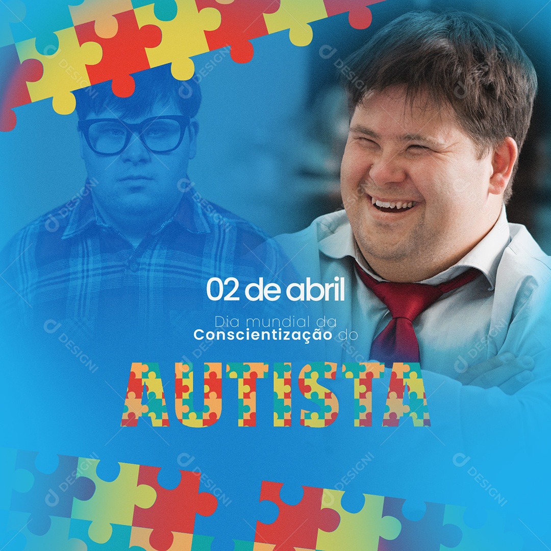 Dia Mundial De Conscientização Do Autismo 2 De Abril Social Media PSD Editável