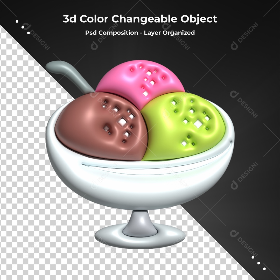 Elemento Pote De Sorvete Para Composição