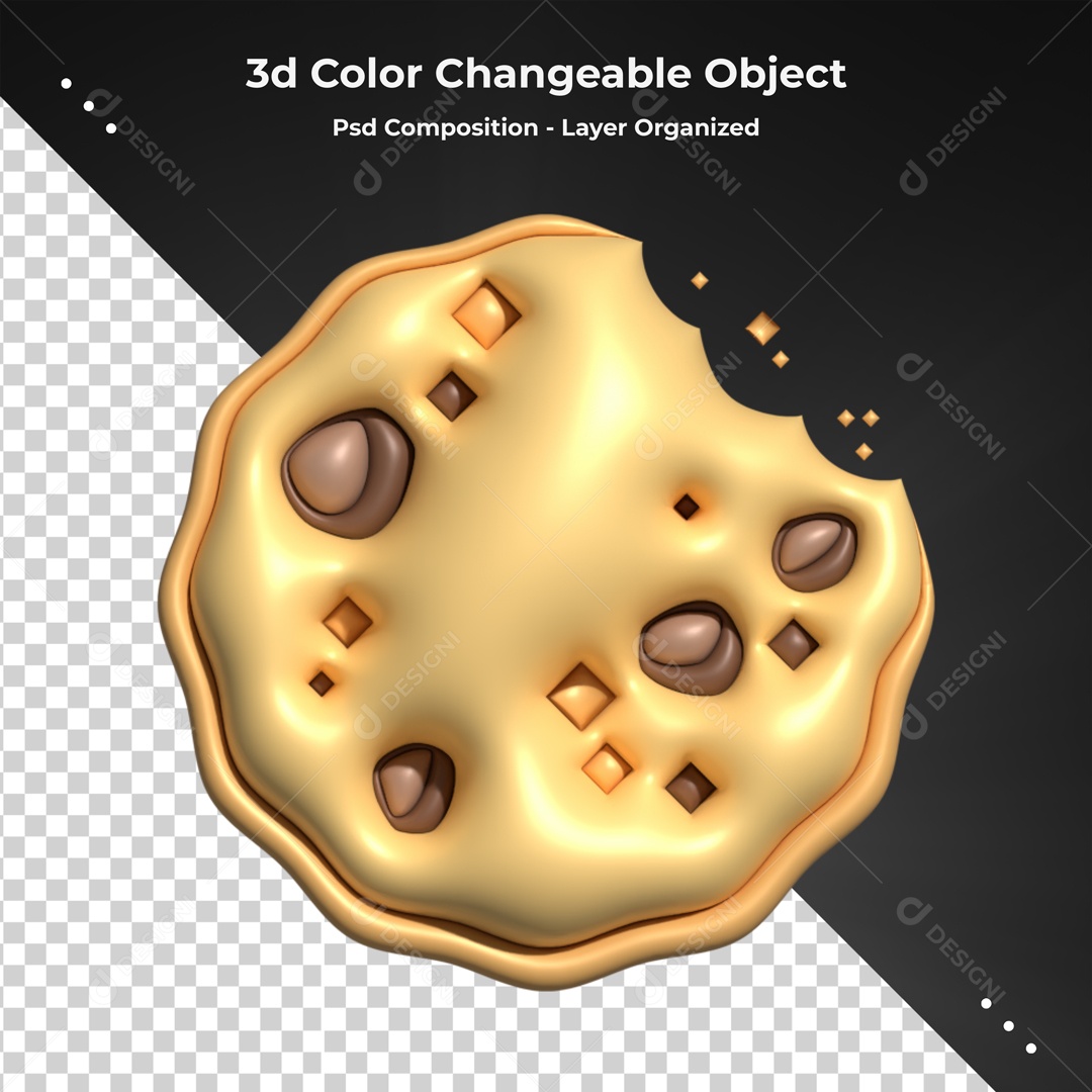 Elemento De Cookie Mordido Para Composição PSD