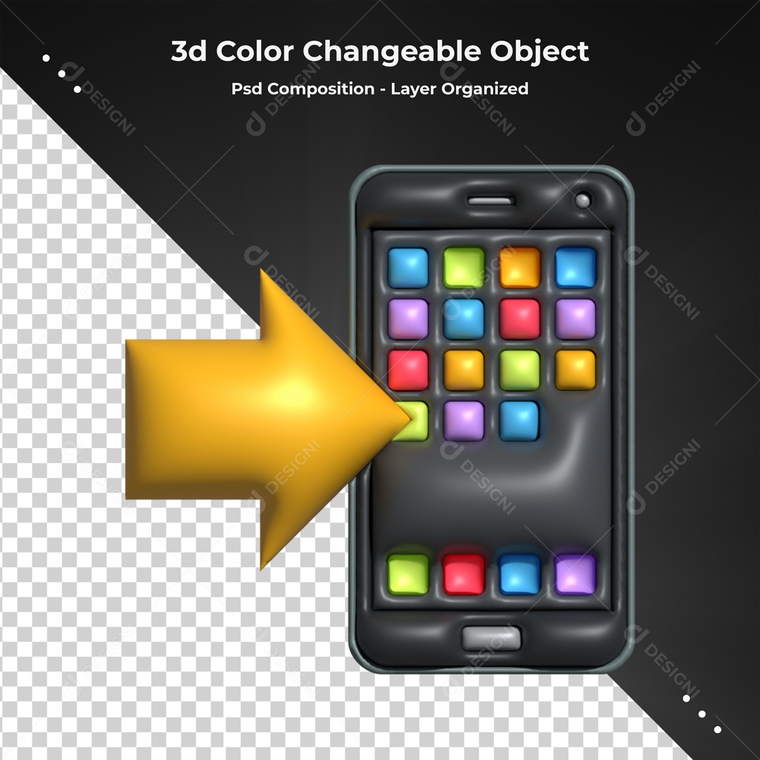 Elemento De Celular Recebendo Envio Para Composição PSD