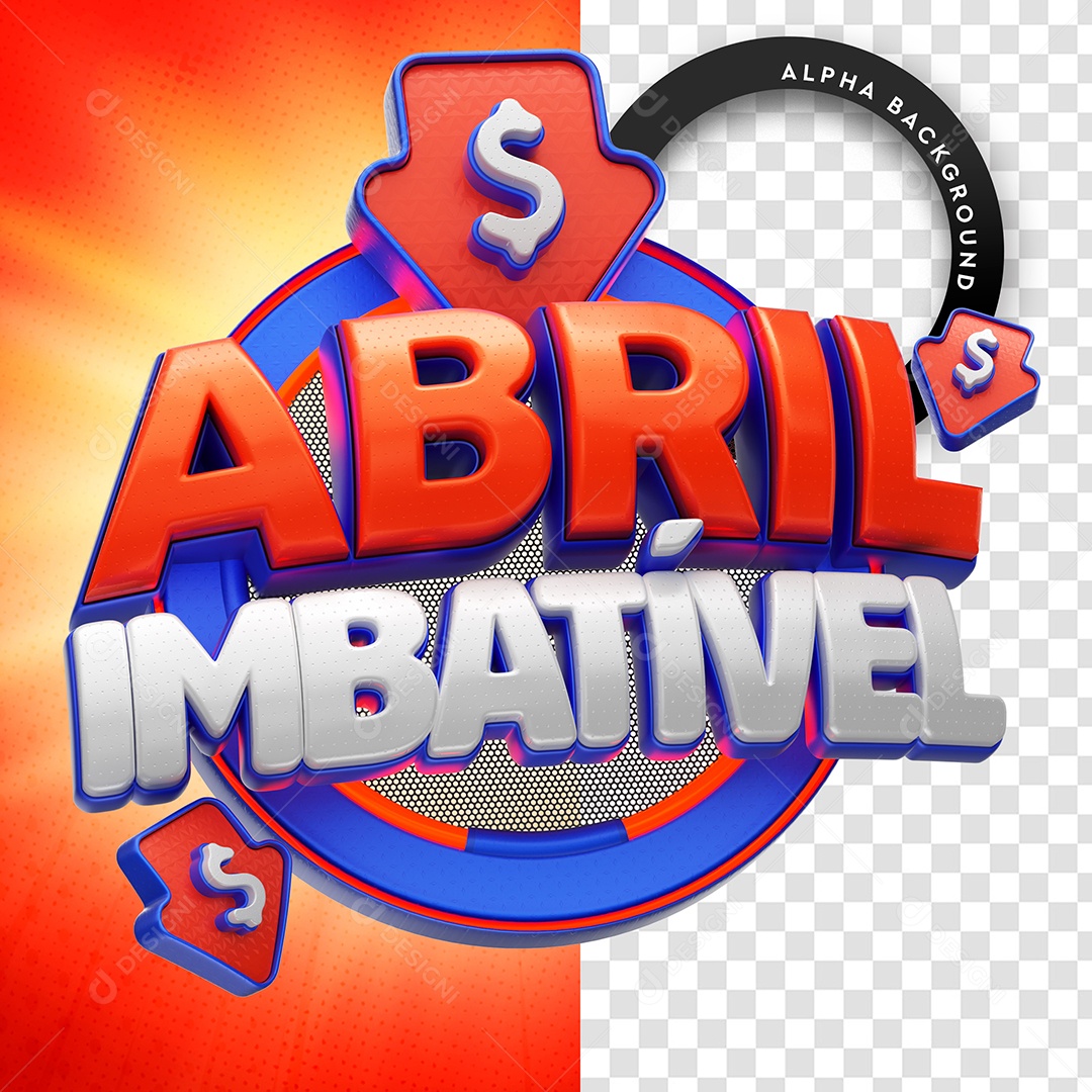 3D Stamp For Composition April Unbeatable PSD