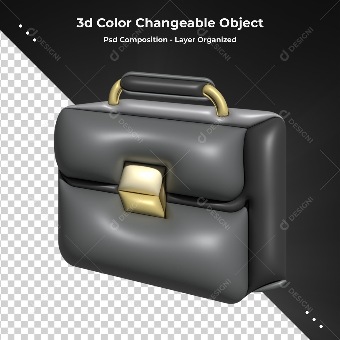 Icone De Mala Preta Elemento 3D PSD