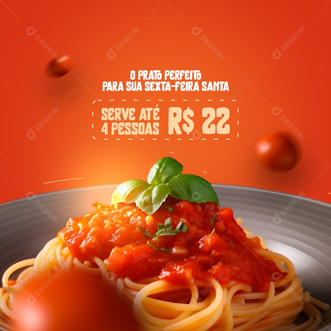 O Prato Perfeito Para Sua Sexta-Feira Santa Serve Até 4 Pessoas 22,00 Restaurante Social Media PSD Editável