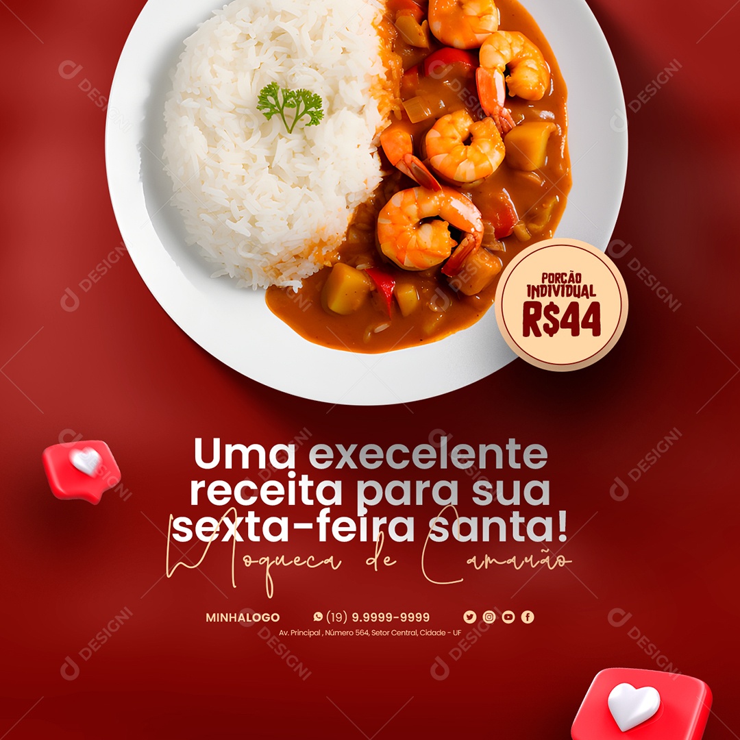 Uma Excelente Receita Para Sua Sexta-Feira Santa Moqueca De Camarão Restaurante Social Media PSD Editável