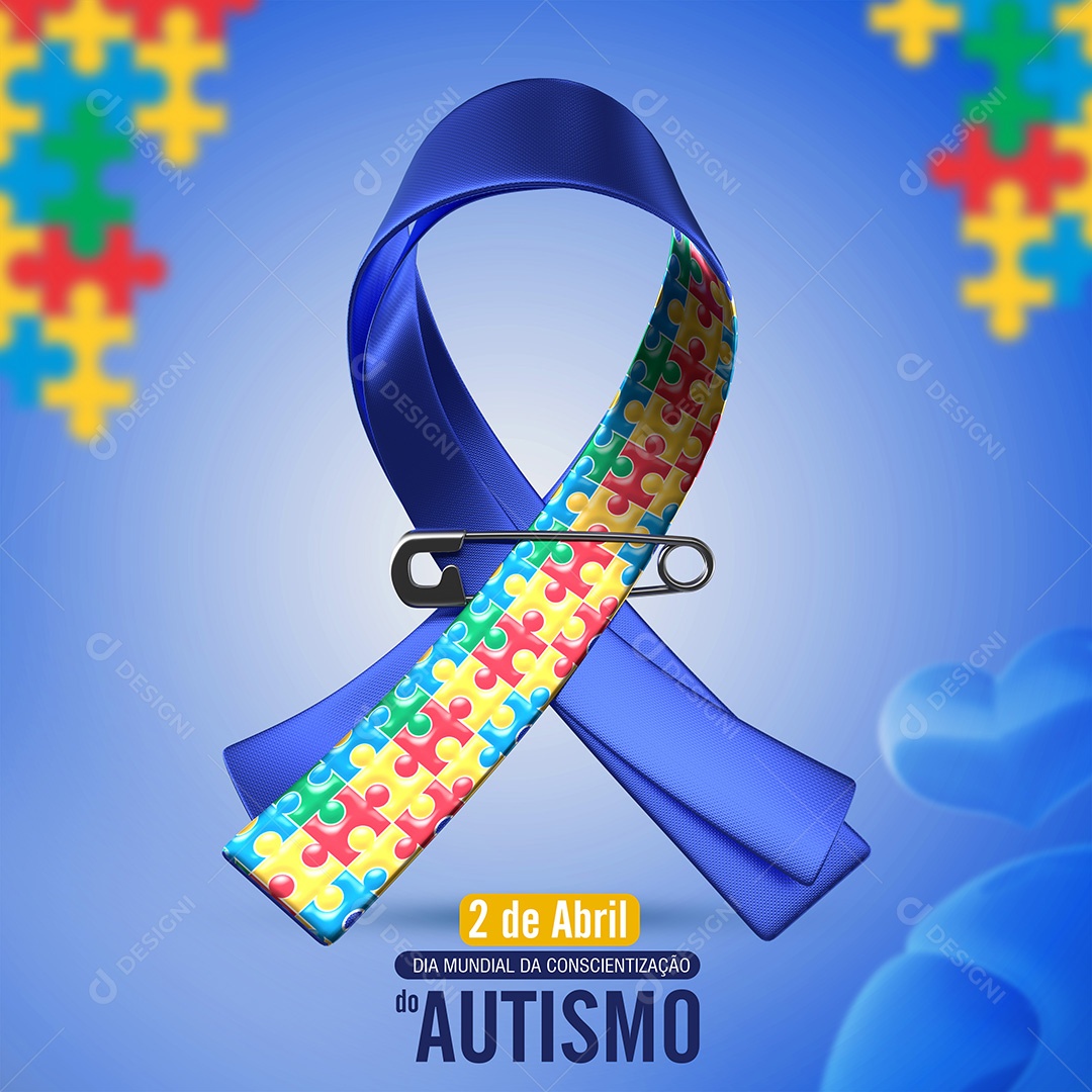 Social Media Dia Mundial da Conscientização do Autismo 2 De Abril PSD Editável