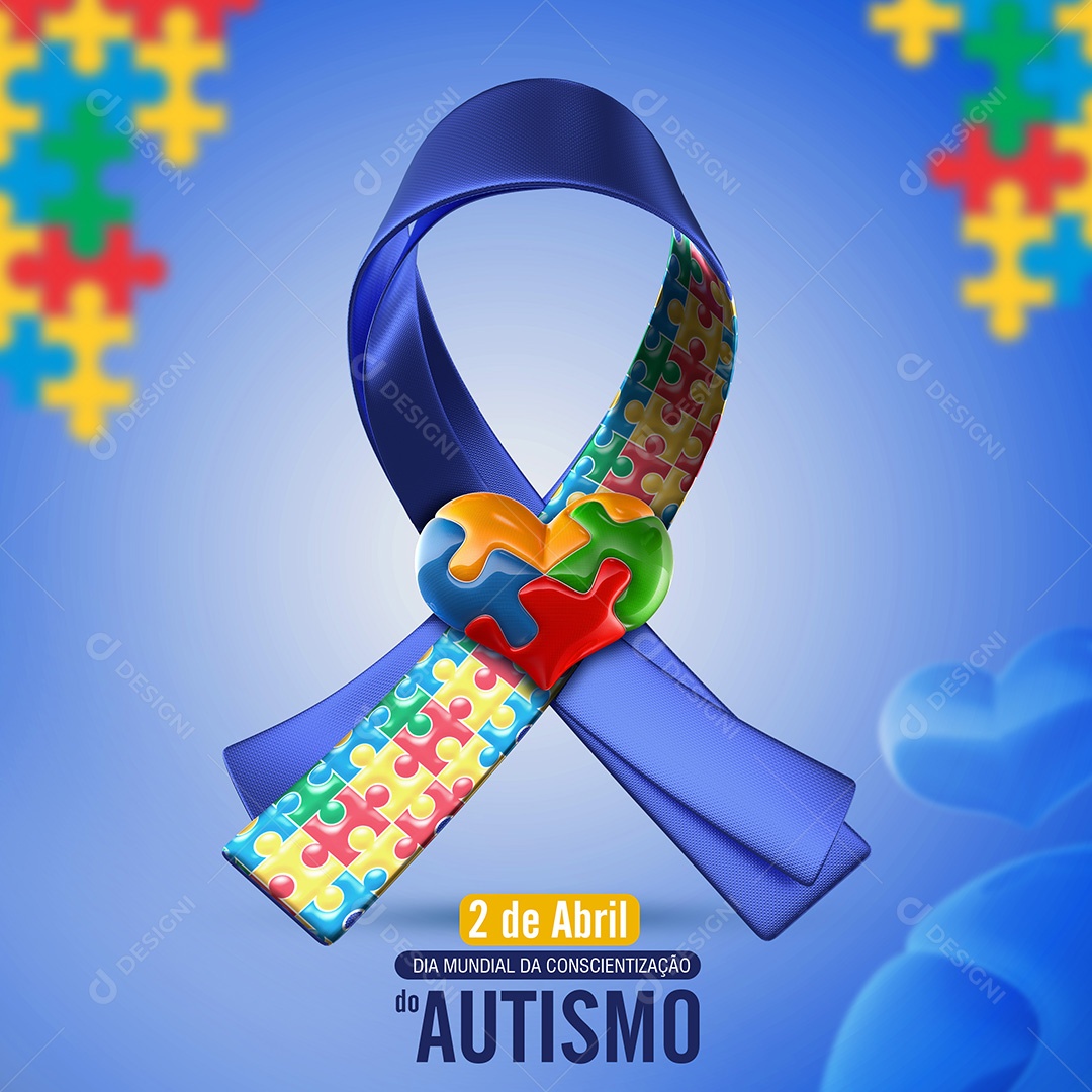 Social Media Dia Mundial da Conscientização do Autismo 2 De Abril PSD Editável