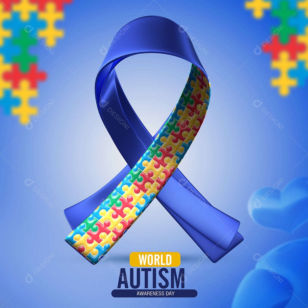 Social Media Dia Mundial da Conscientização do Autismo 2 De Abril PSD Editável