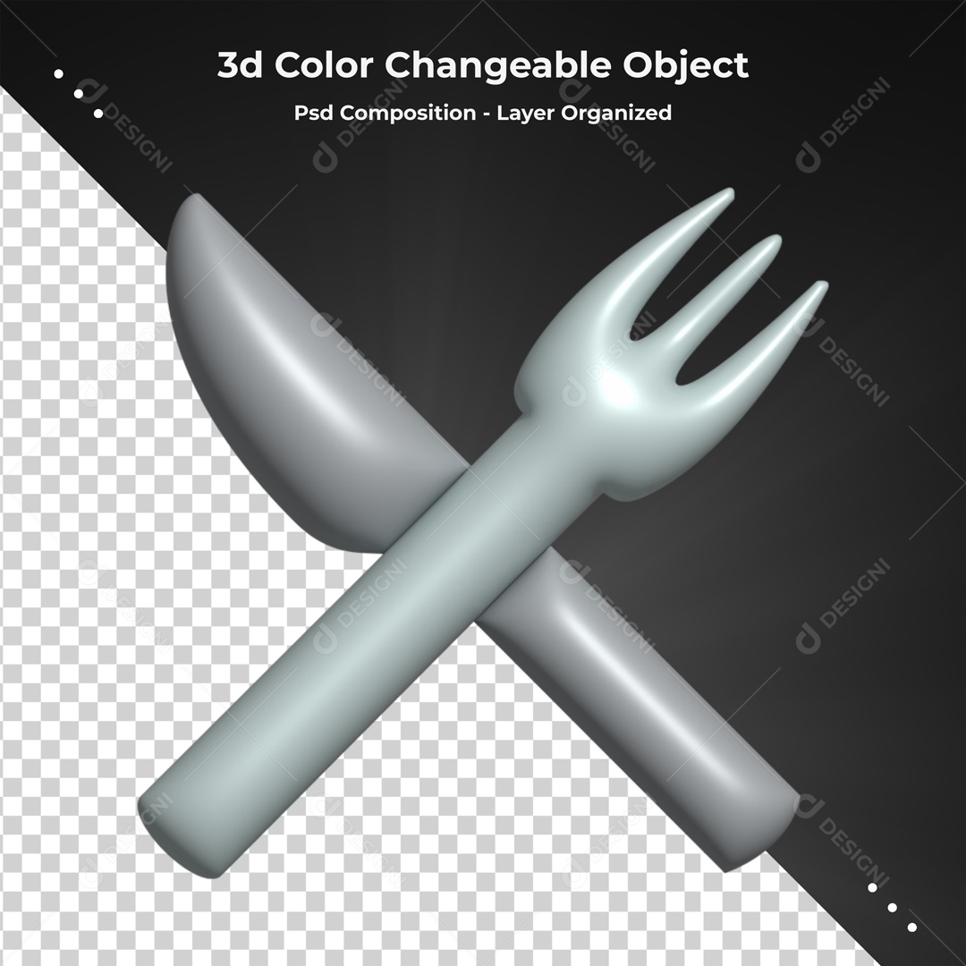 Elemento De Garfo E Faca Para Composição PSD