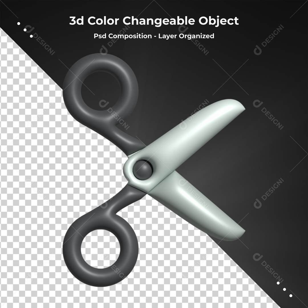 Elemento De Tesoura Preta Para Composição PSD