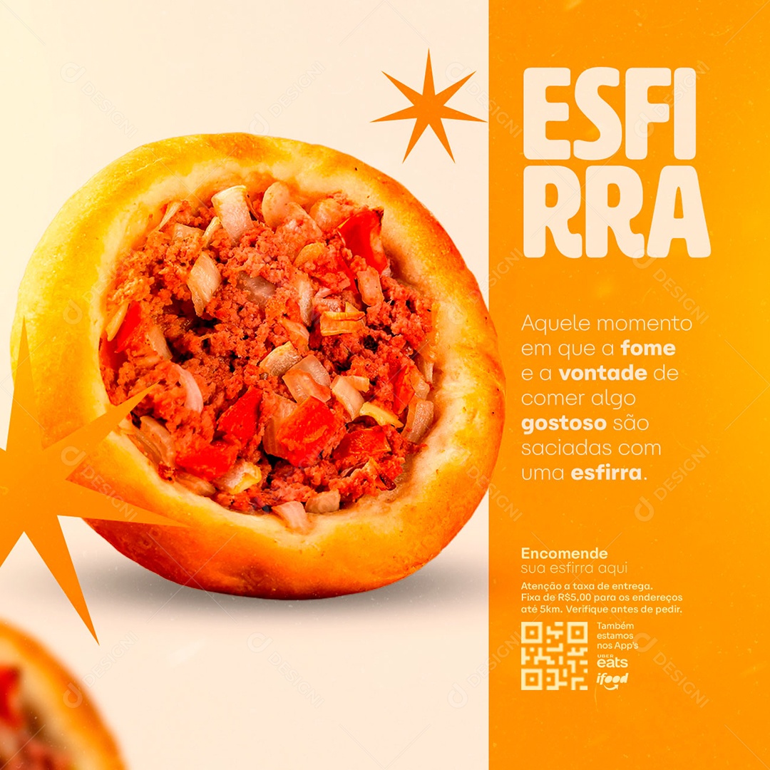 Esfiharia Comer Algo Gostoso São Sociadas Com Uma Esfirra Social Media PSD Editável