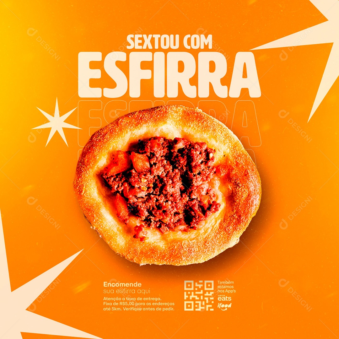 Sextou Com Esfirra Encomende Sua Esfirra Aqui Esfiharia Social Media PSD Editável