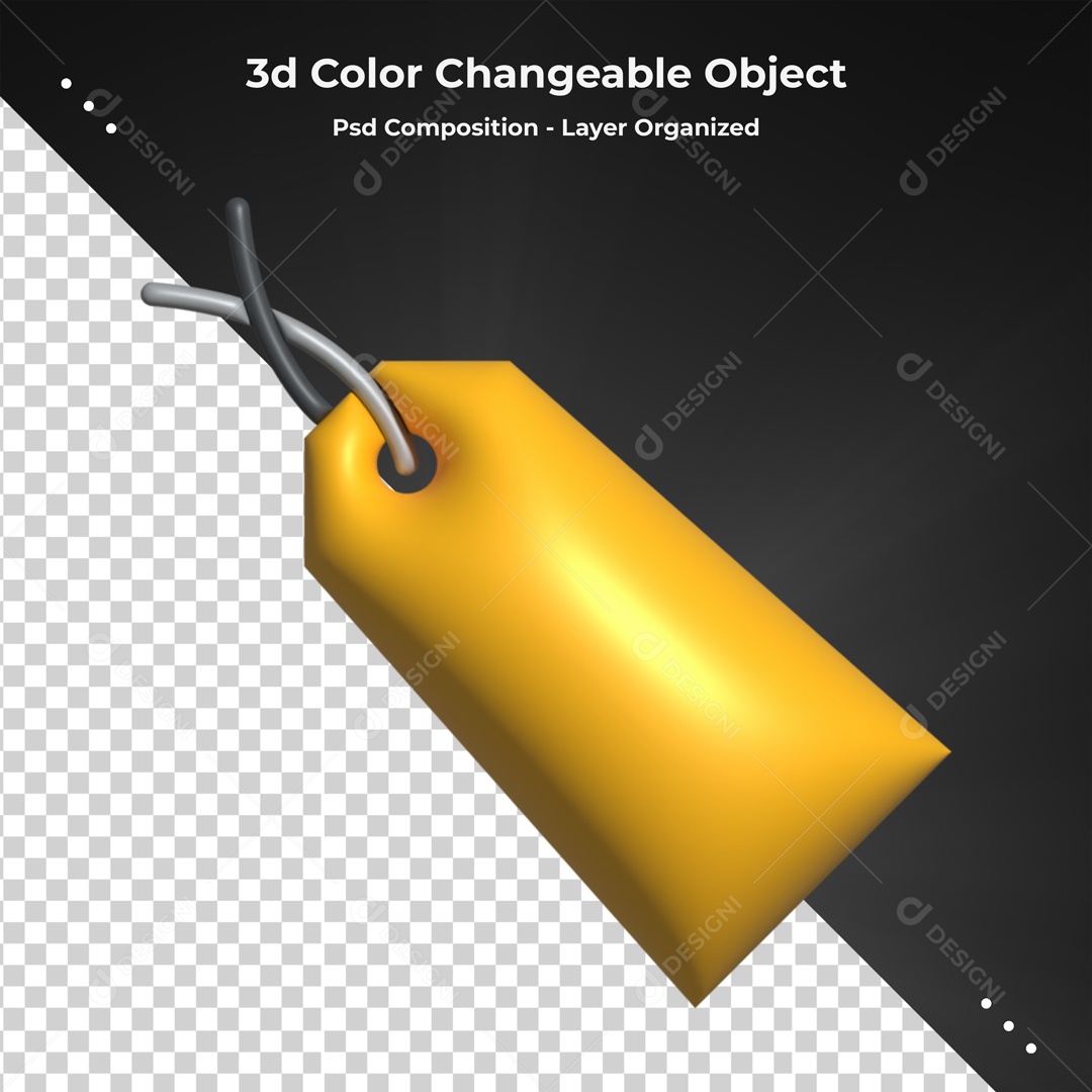 Elemento De Etiqueta Amarela Para Composição PSD