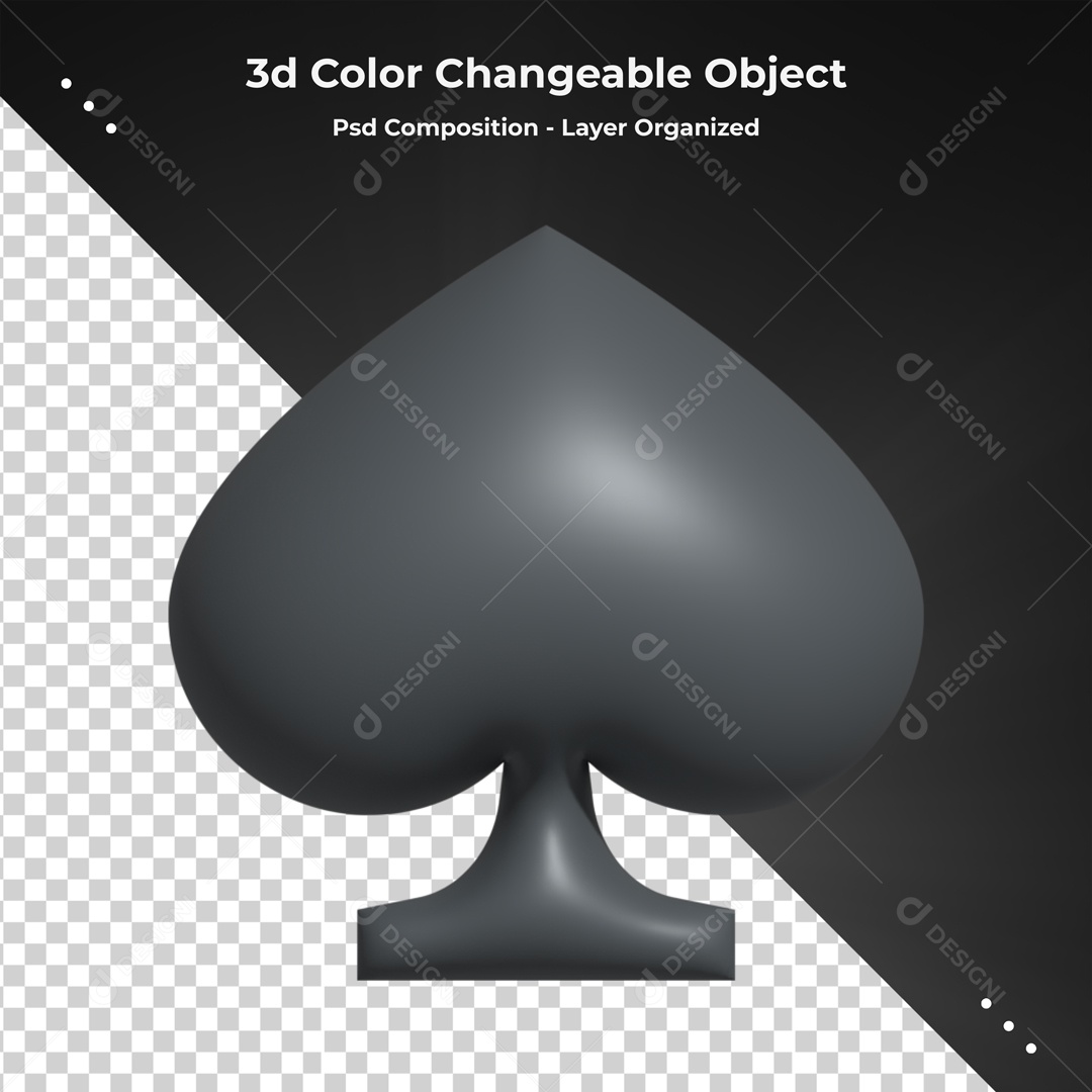 Icone Naipe De Espadas Baralho Elemento 3D PSD