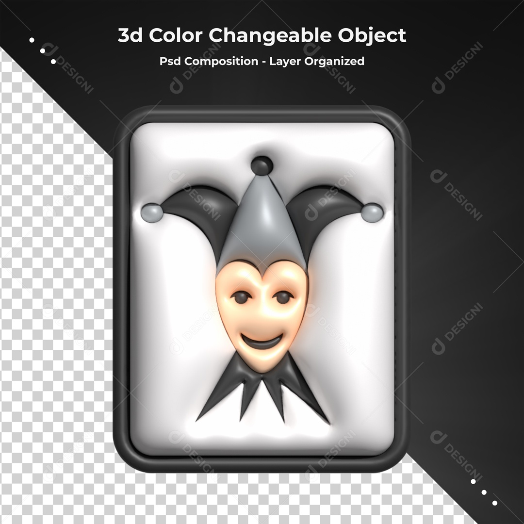 Elemento De Carta Coringa Preta Para Composição PSD