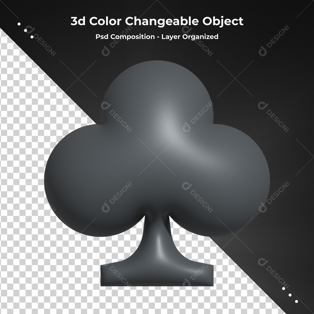 Icone Naipe De Paus Baralho Elemento 3D PSD
