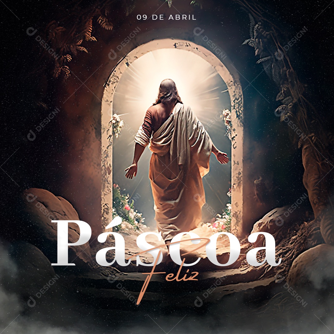Feliz Páscoa Social Media PSD Editável