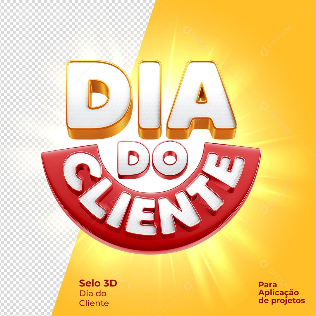 Dia do Cliente Selo 3D Para Composição PSD