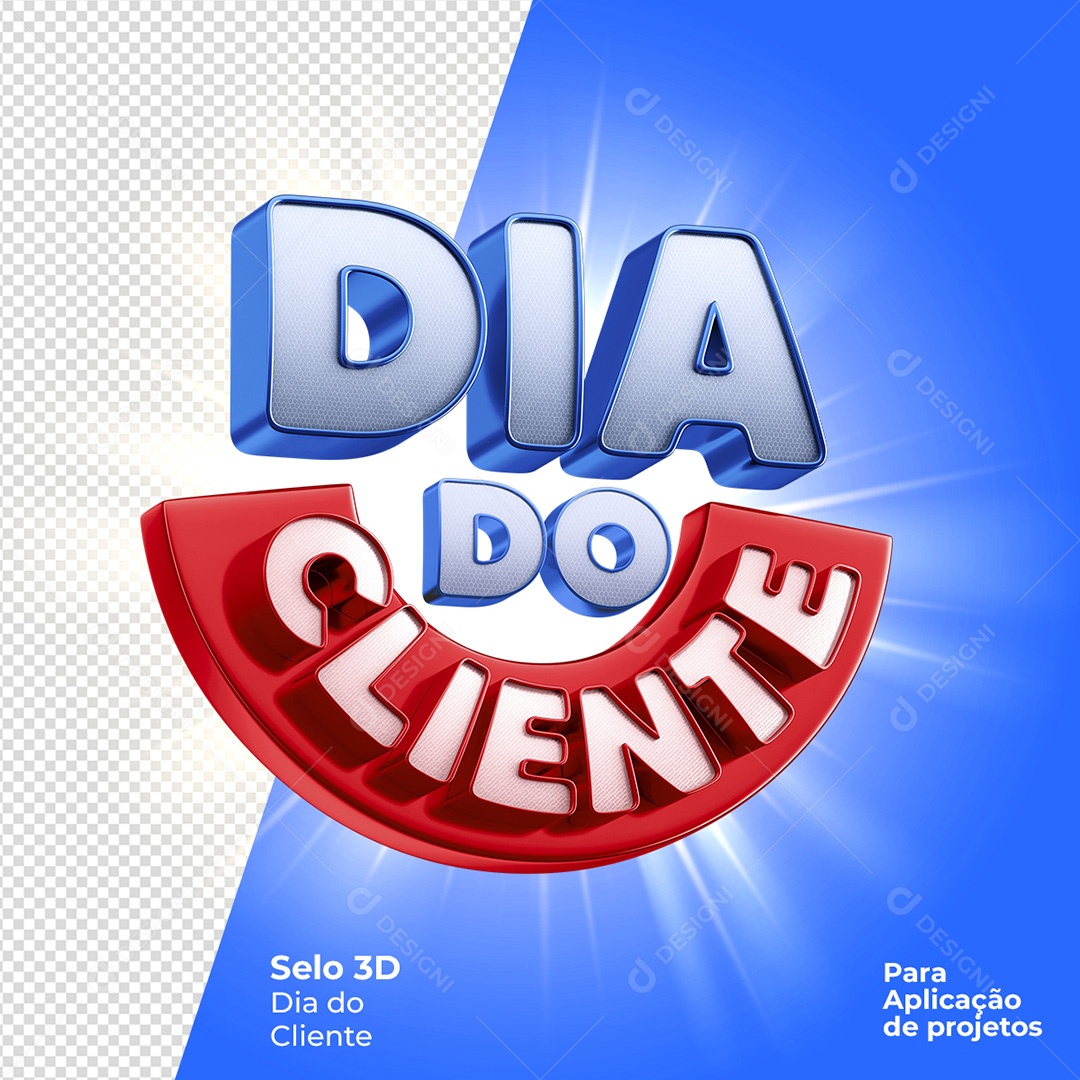 Dia do Cliente Selo 3D Para Composição PSD