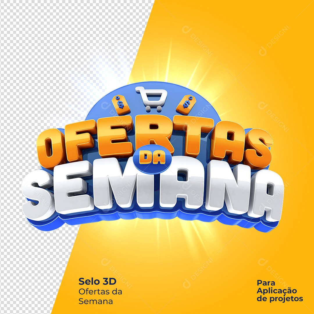 Ofertas da Semana Selo 3D Para Composição PSD