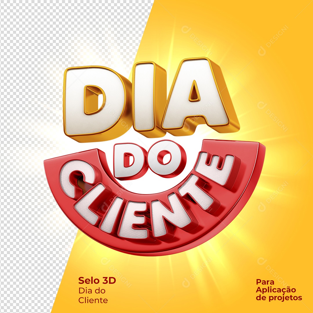 Dia do Cliente Selo 3D Para Composição PSD