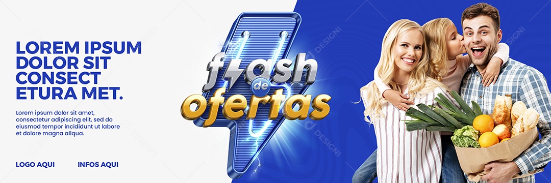 Social Media Post Banner Flash de Ofertas Descontos PSD Editável