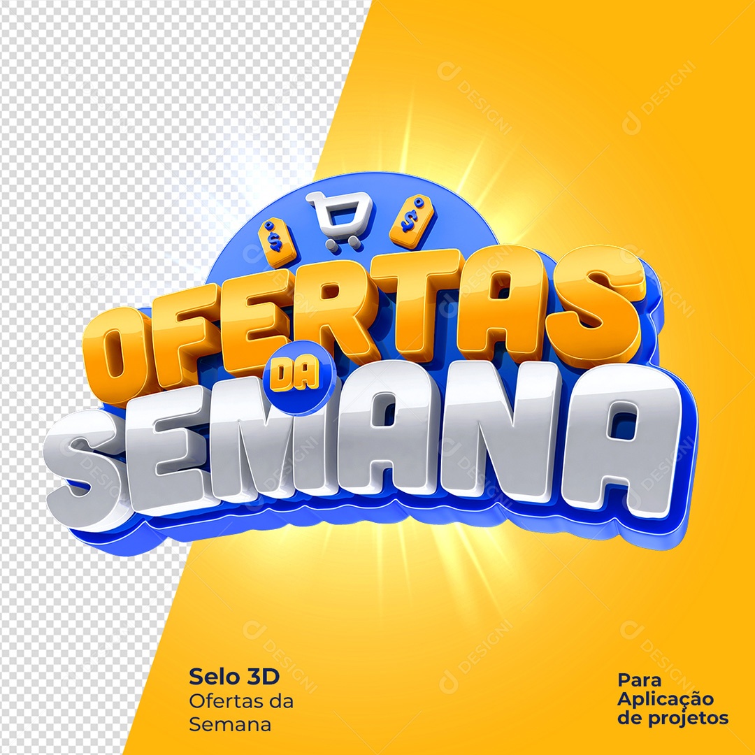 Ofertas da Semana Selo 3D Para Composição PSD