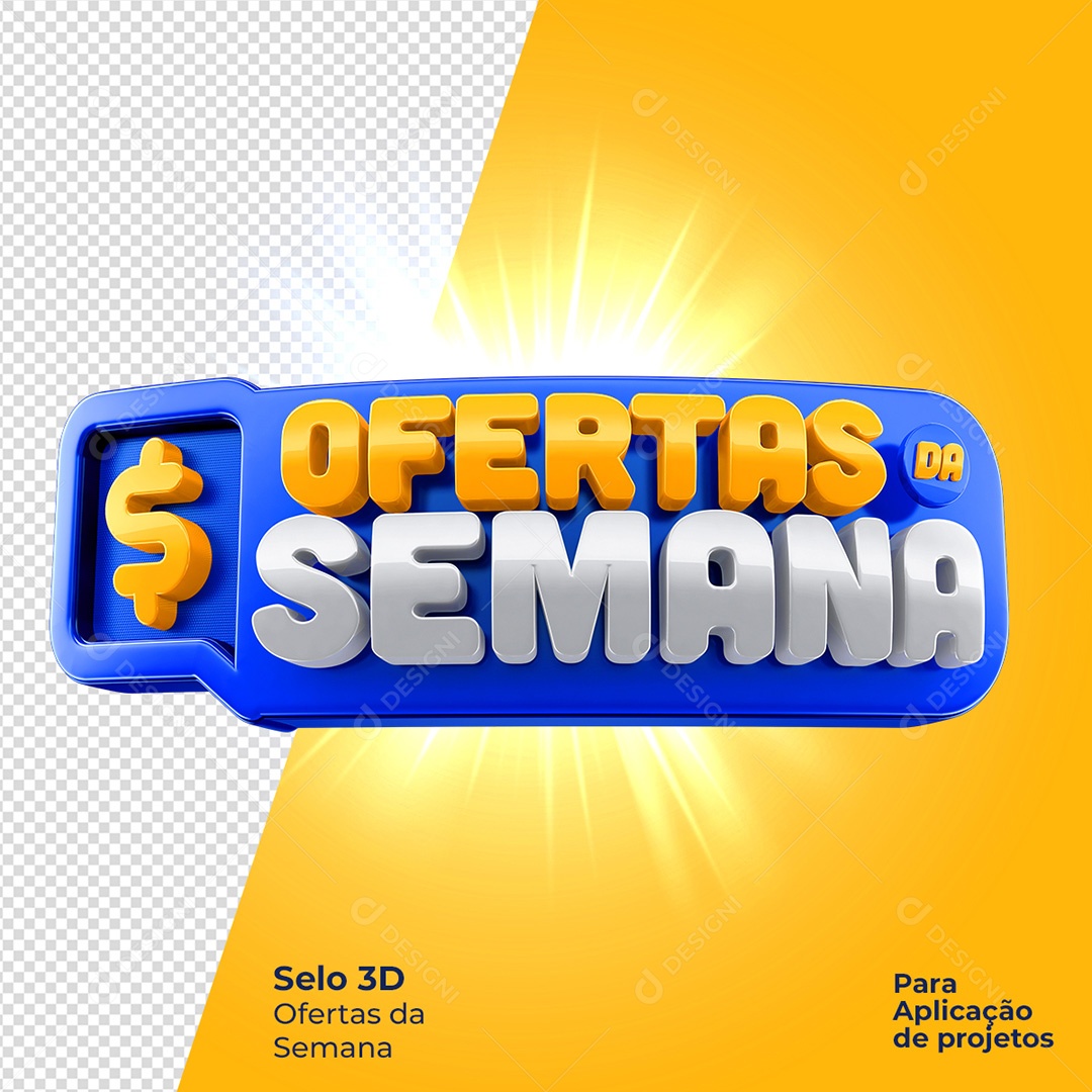 Ofertas da Semana Selo 3D Para Composição PSD
