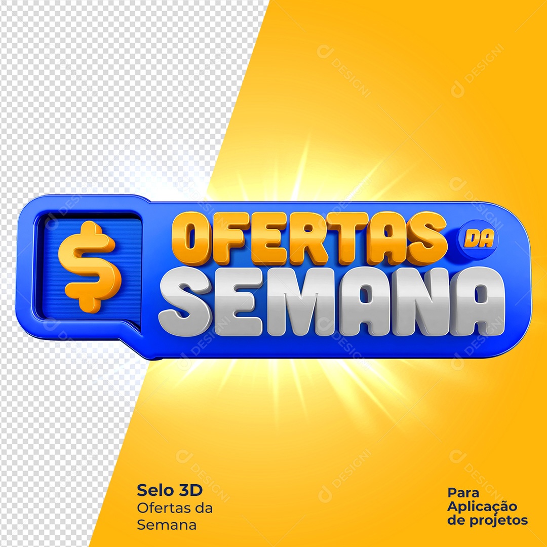 Ofertas da Semana Selo 3D Para Composição PSD