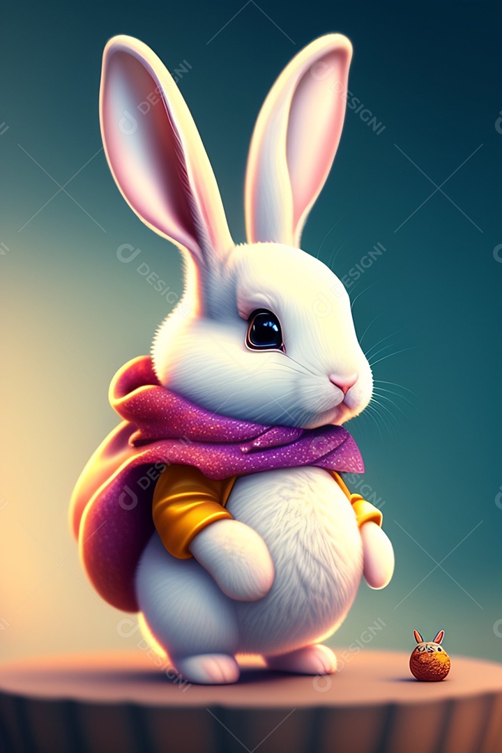 Coelho da páscoa sobre fundo desfocado