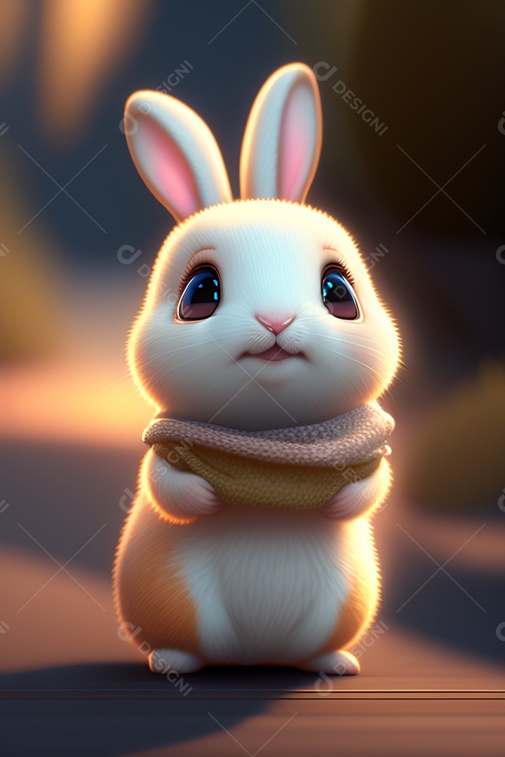 Coelho da páscoa sobre fundo desfocado