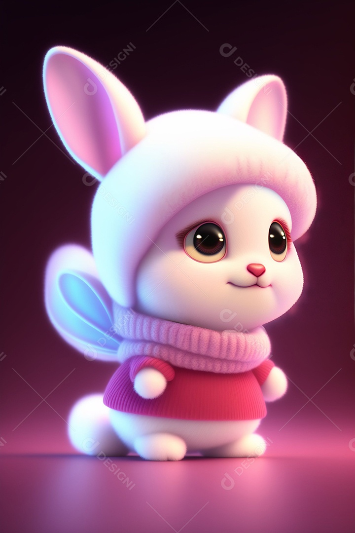 Coelho da páscoa sobre fundo desfocado