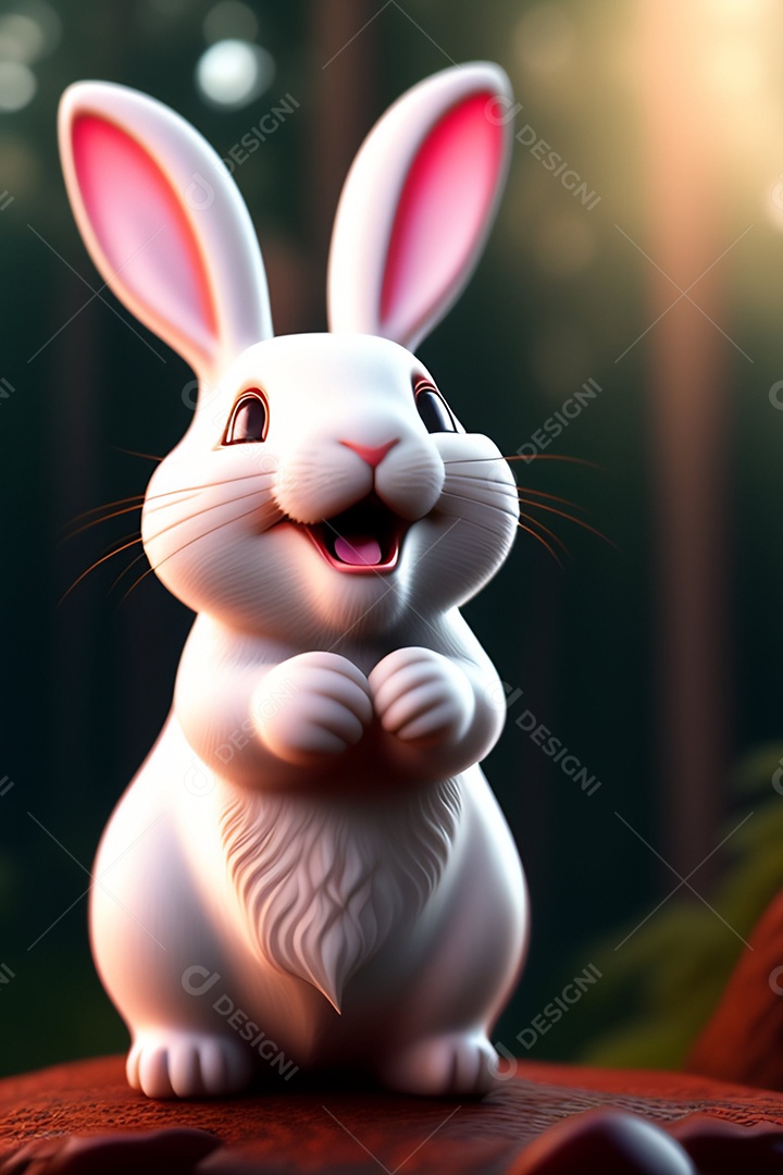 Coelho da páscoa sobre fundo desfocado