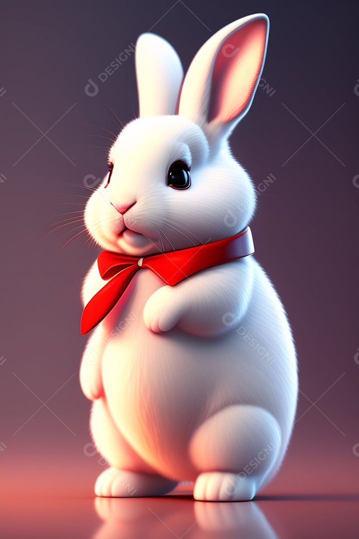 Coelho da páscoa sobre fundo desfocado