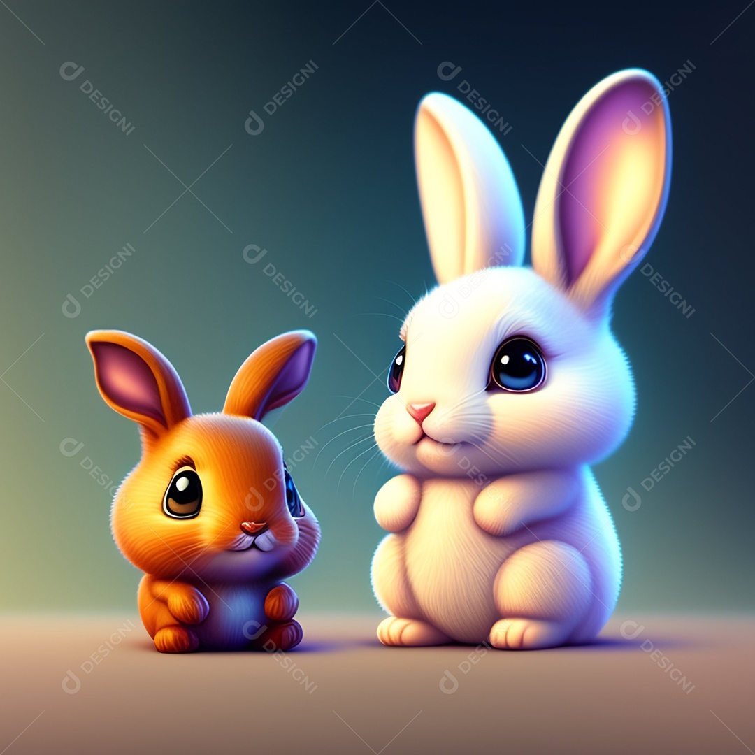 Coelho da páscoa sobre fundo desfocado