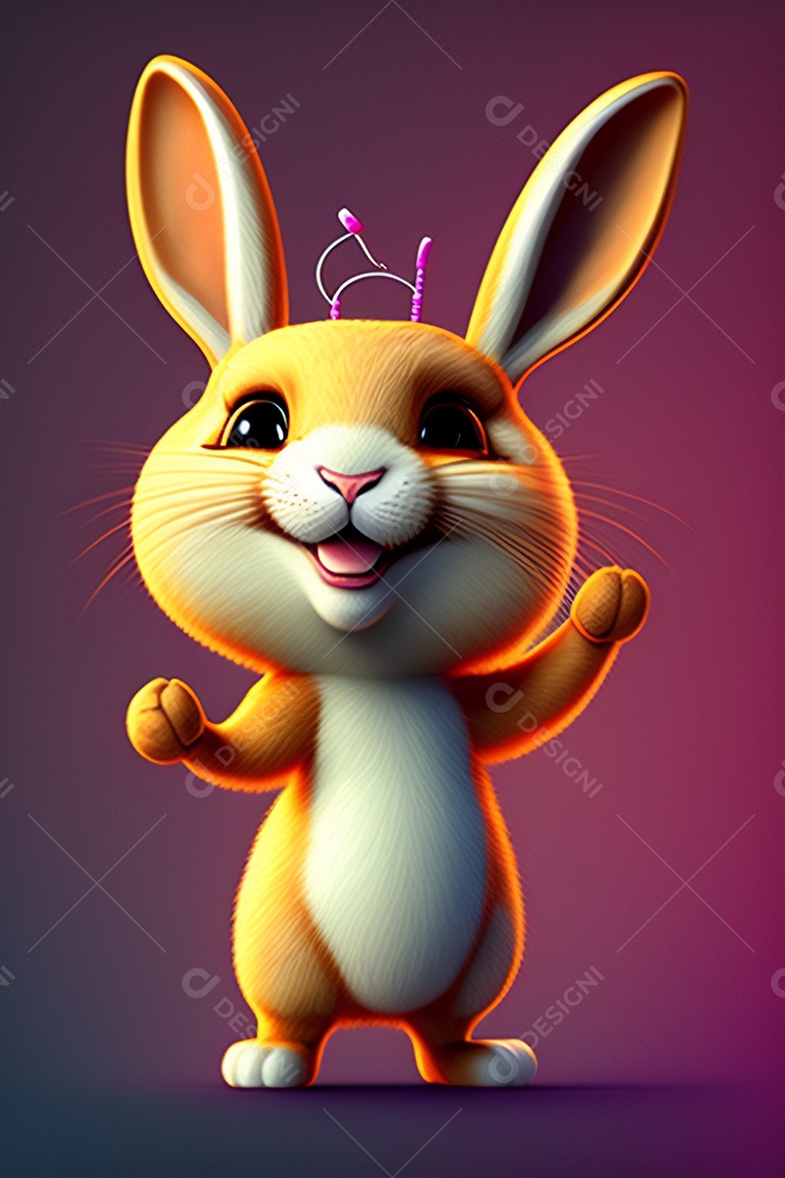 Coelho da páscoa sobre fundo desfocado