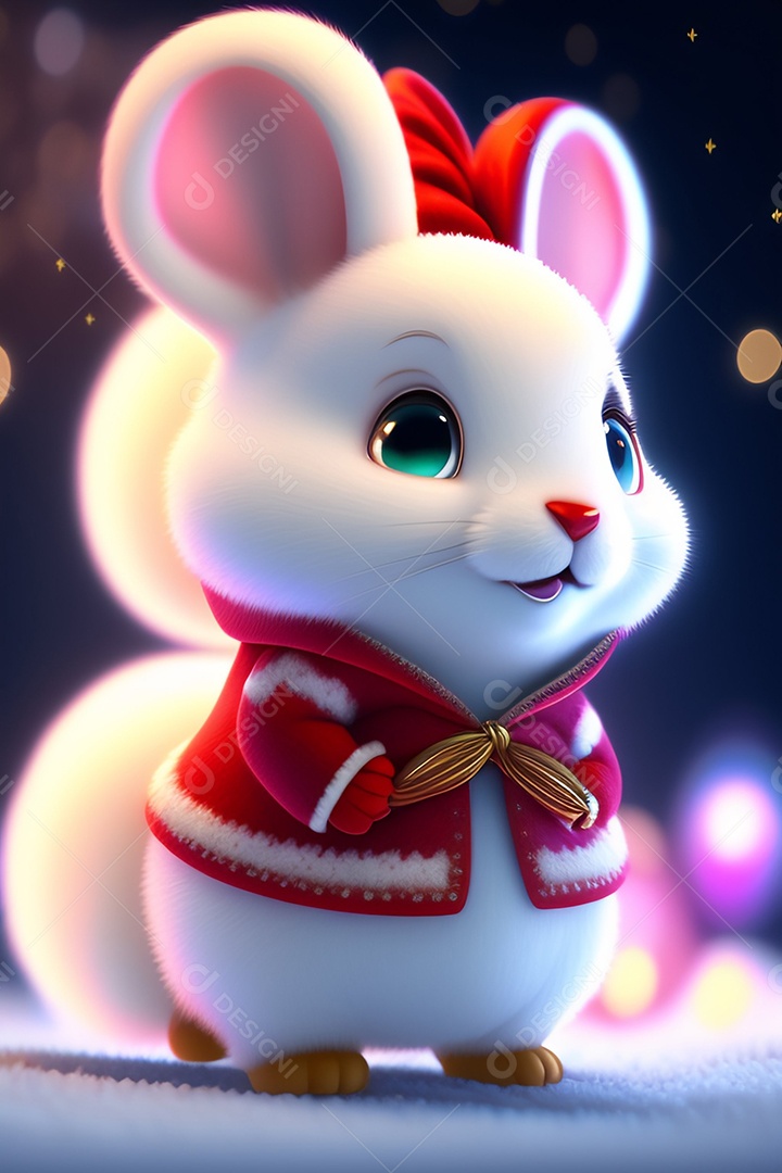 Coelho da páscoa sobre fundo desfocado