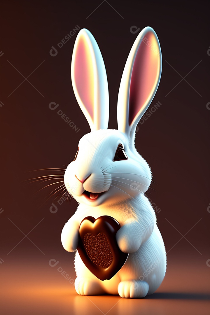 Coelho da páscoa sobre fundo desfocado