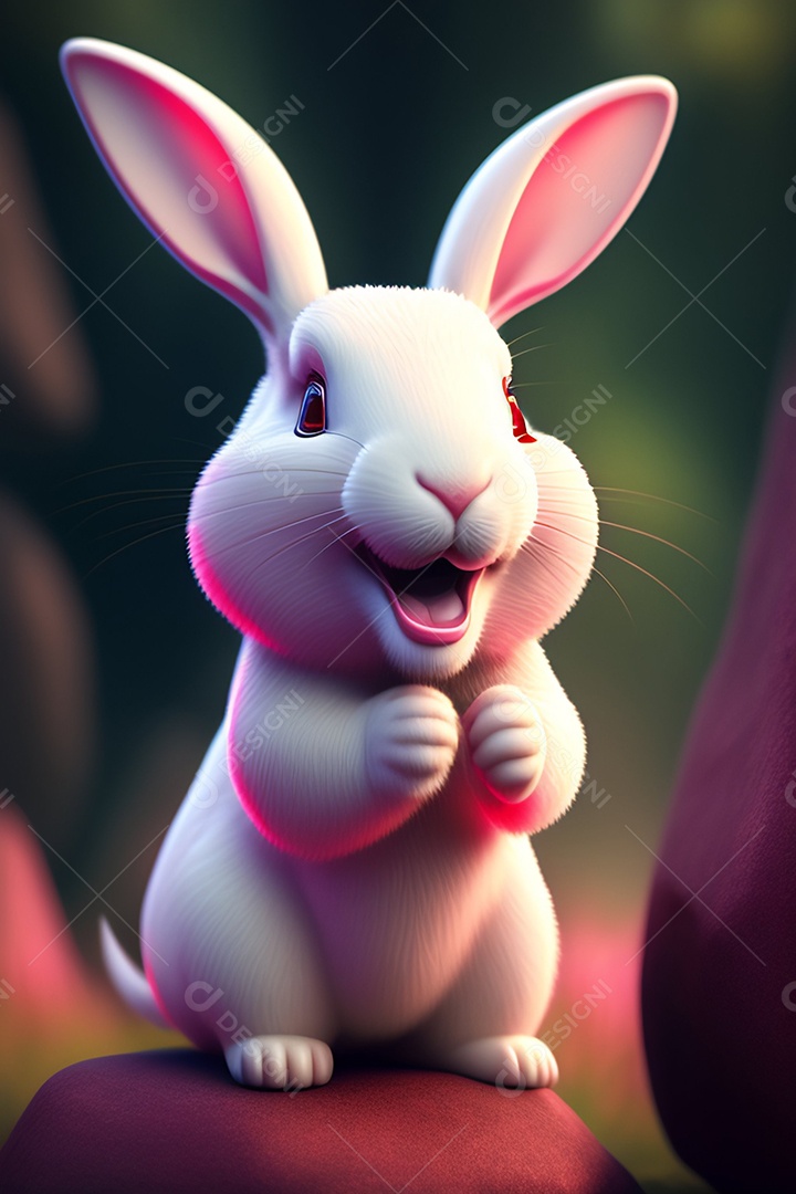 Coelho da páscoa sobre fundo desfocado