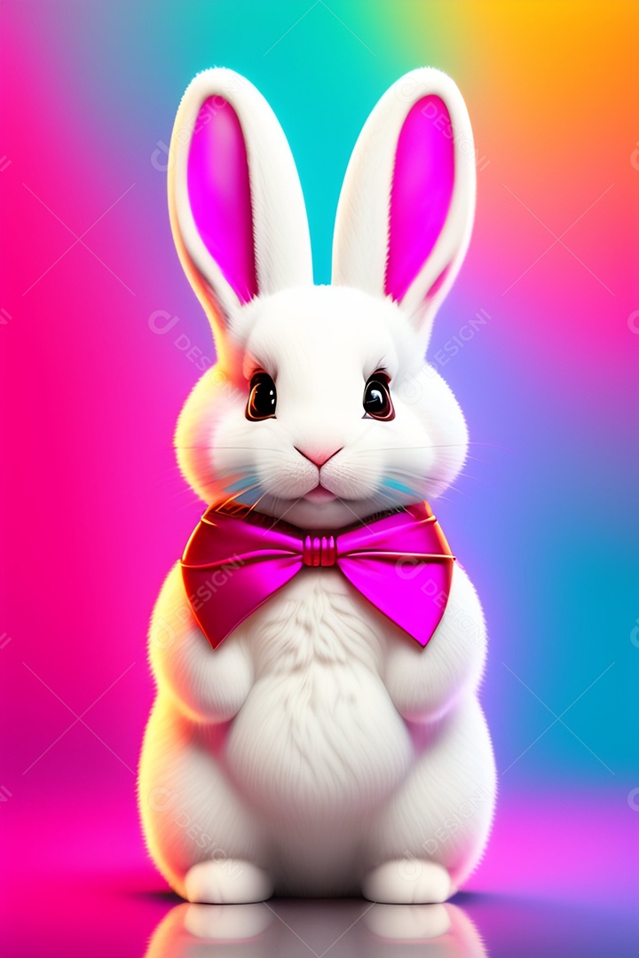 Coelho da páscoa sobre fundo desfocado