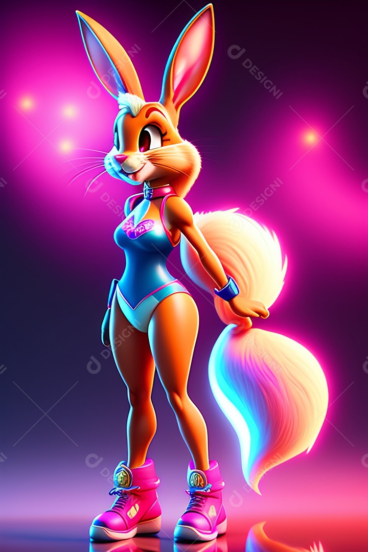 Coelho da páscoa sobre fundo desfocado