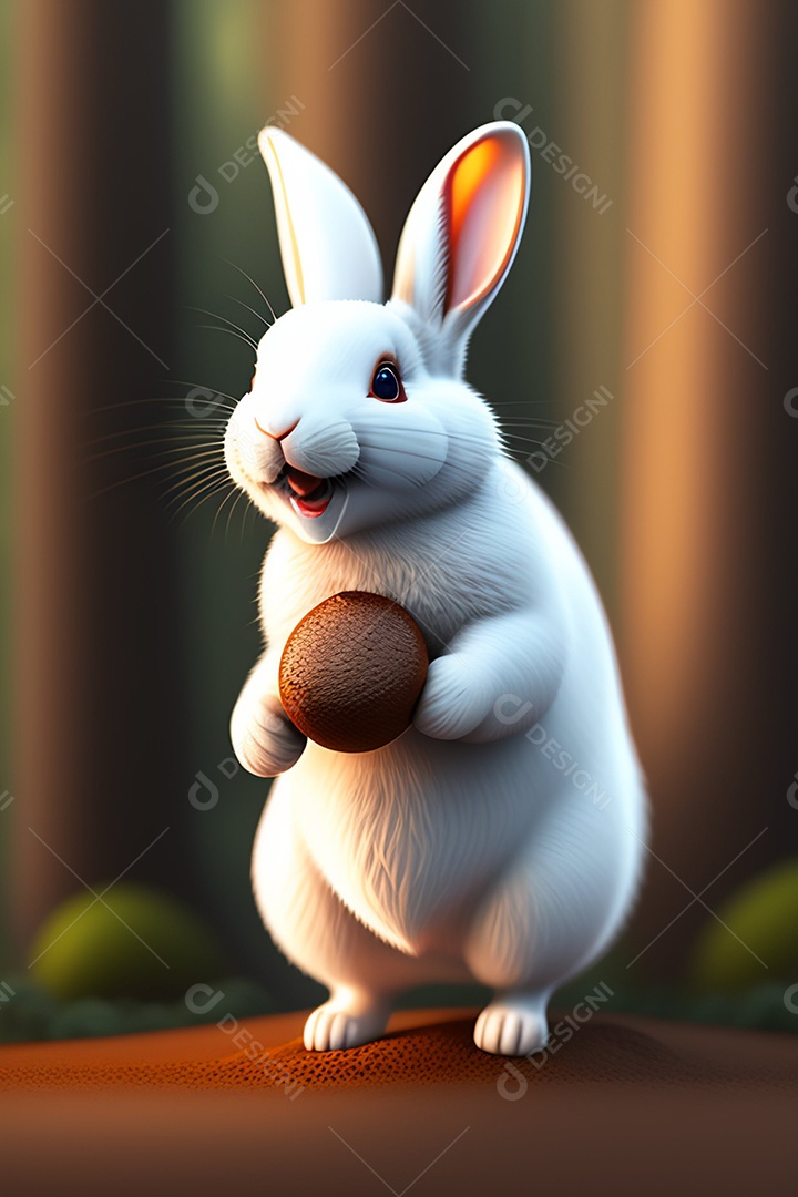 Coelho da páscoa sobre fundo isolado