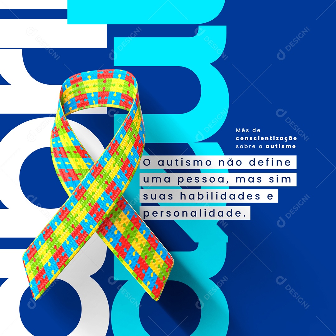 O Autismo Não Define Uma Pessoa Abril Azul Social Media PSD Editável