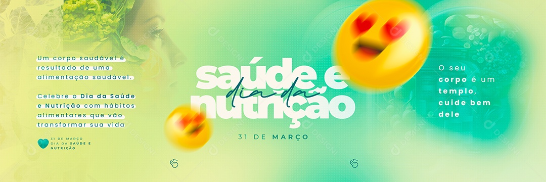 Um Corpo Saudável é Resultado De Uma Alimentação Saudável Dia da Saúde e Nutrição Carrossel Social Media PSD Editável