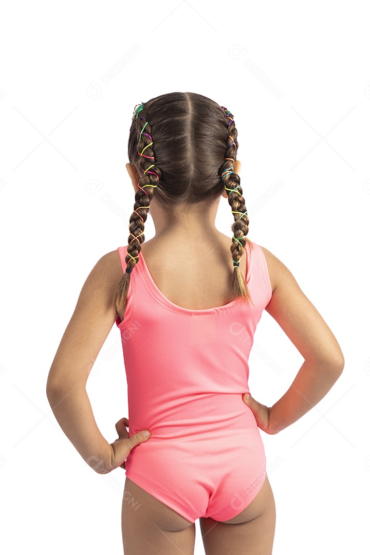 Linda criança garotinha menina sobre fundo isolado branco