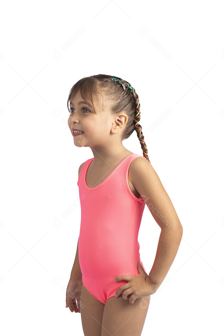 Linda criança garotinha menina sobre fundo isolado branco