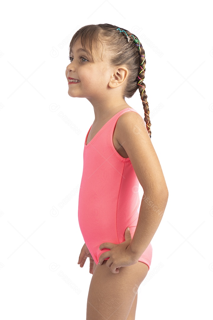 Linda criança garotinha menina sobre fundo isolado branco